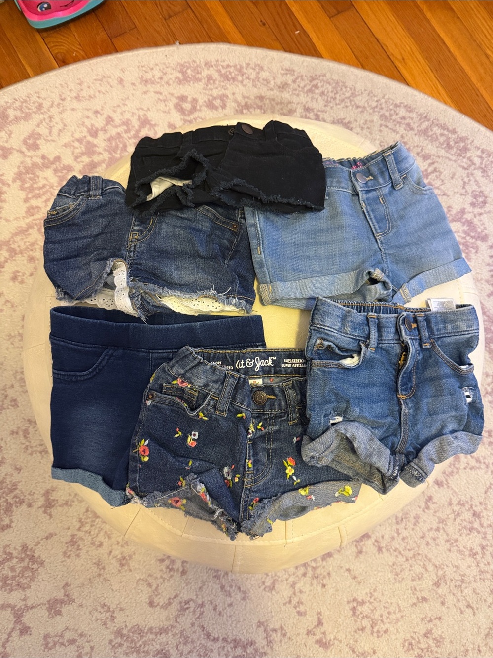 Girls 2T Denim Short Collection - Mixed Blue & Black Shorts Lot of 6 GUC and EUC